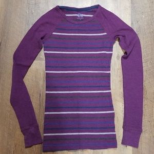 Purple long sleeve waffle shirt